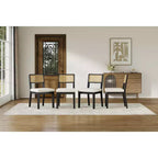Lot de 2 Chaises de Salle à Manger en Rotin, Chaises de Cuisine de Style Ferme Français, Dossier en Rotin, Pieds en Bois, Modernes, Mi-siècle pour Salle à Manger
