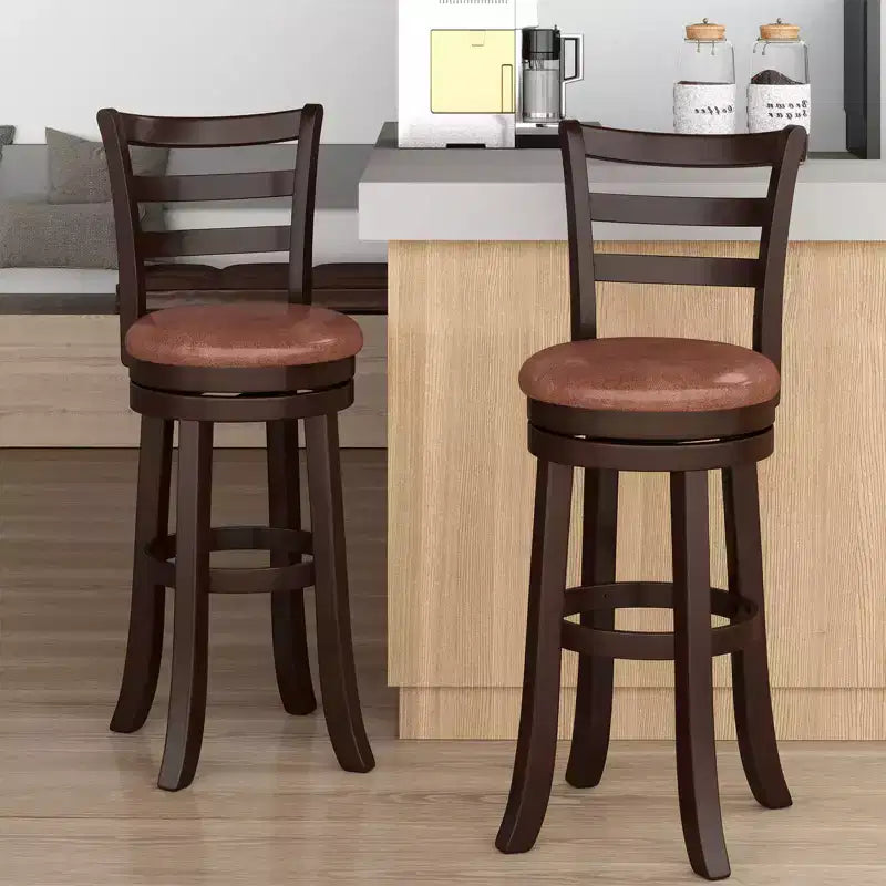 Costway Lot de 2/4 tabourets de bar pivotants de 76 cm de hauteur avec dossier, siège en similicuir pour pub