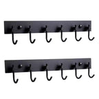 Key Hanger for Wall, 6 Row Stainless Steel Key Holder with Adhesive No Drill Mounting, Golden Organizer for Keys, Coats, Towels, Hats