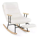 Costway 1/2 PCS Nursery Rocking Chair with 5-level Adjustable Backrest & Retractable Footrest