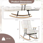 Costway Fauteuil à bascule de puériculture 1/2 PCS avec dossier réglable sur 5 niveaux et repose-pieds rétractable