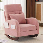 Fauteuil à bascule rembourré rose Karl Home