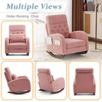 Fauteuil à bascule rembourré rose Karl Home