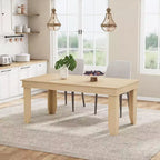Table de salle à manger de style ferme pour 4 à 6 personnes, table de cuisine rectangulaire de 160 cm avec cadre en bois et finition marron pour la salle à manger