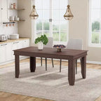 Table de salle à manger de style ferme pour 4 à 6 personnes, table de cuisine rectangulaire de 160 cm avec cadre en bois et finition marron pour la salle à manger