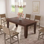 Table de salle à manger de style ferme pour 4 à 6 personnes, table de cuisine rectangulaire de 160 cm avec cadre en bois et finition marron pour la salle à manger