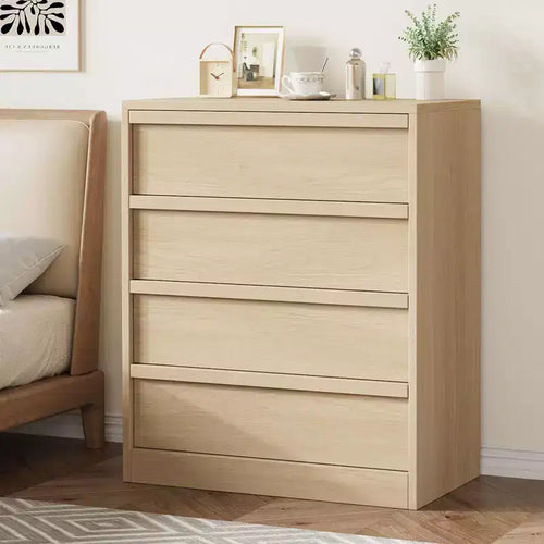 Meuble à 4 tiroirs avec poignées en bois en noyer, solution de rangement élégante pour l'organisation de la maison, 1094718 cm