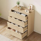Meuble à 4 tiroirs avec poignées en bois en noyer, solution de rangement élégante pour l'organisation de la maison, 1094718 cm