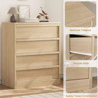 Meuble à 4 tiroirs avec poignées en bois en noyer, solution de rangement élégante pour l'organisation de la maison, 1094718 cm