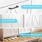 Meuble à chaussures blanc Zevemomo avec 4 tiroirs basculants, range-chaussures dissimulé avec étagère réglable pour entrée, couloir, salon