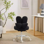 Karl Home | Fauteuil pivotant Bunny Ear Teddy en tissu avec accent réglable Chaise de bureau