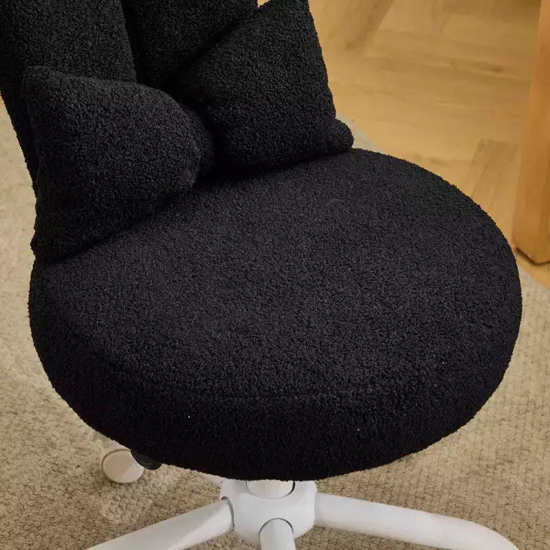 Karl Home | Fauteuil pivotant Bunny Ear Teddy en tissu avec accent réglable Chaise de bureau