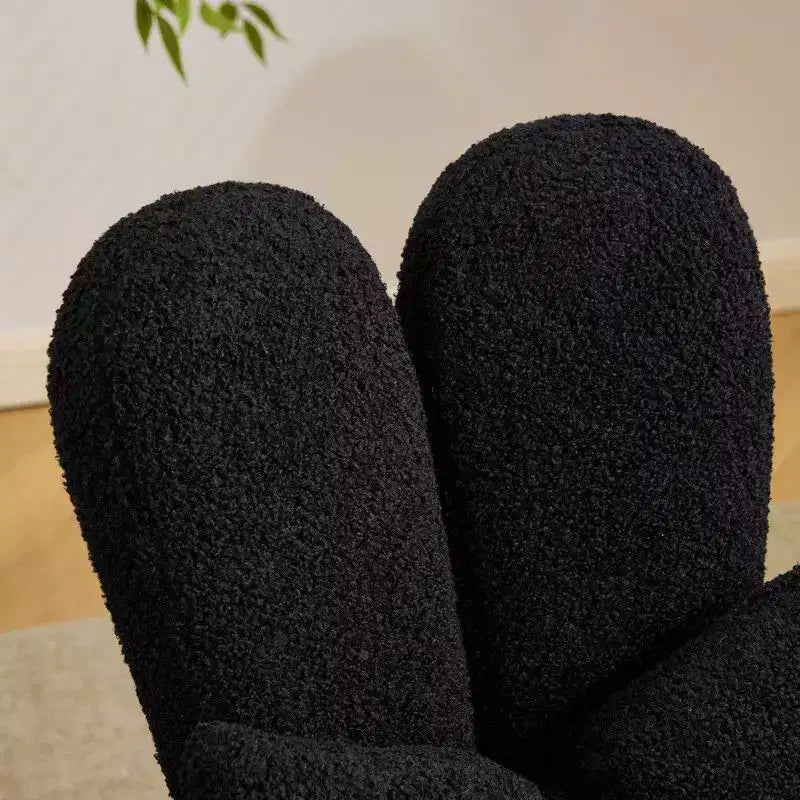 Karl Home | Fauteuil pivotant Bunny Ear Teddy en tissu avec accent réglable Chaise de bureau