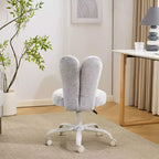 Karl Home | Fauteuil pivotant Bunny Ear Teddy en tissu avec accent réglable Chaise de bureau