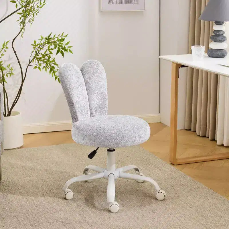 Karl Home | Fauteuil pivotant Bunny Ear Teddy en tissu avec accent réglable Chaise de bureau