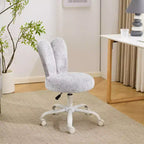 Karl Home | Fauteuil pivotant Bunny Ear Teddy en tissu avec accent réglable Chaise de bureau