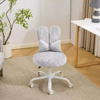 Karl Home | Fauteuil pivotant Bunny Ear Teddy en tissu avec accent réglable Chaise de bureau