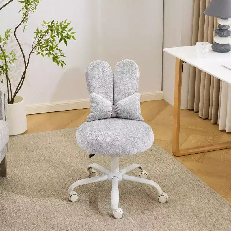 Karl Home | Fauteuil pivotant Bunny Ear Teddy en tissu avec accent réglable Chaise de bureau