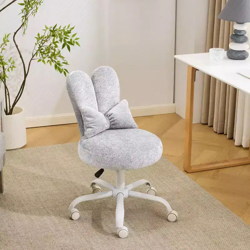 Karl Home | Fauteuil pivotant Bunny Ear Teddy en tissu avec accent réglable Chaise de bureau