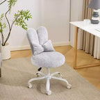 Karl Home | Fauteuil pivotant Bunny Ear Teddy en tissu avec accent réglable Chaise de bureau