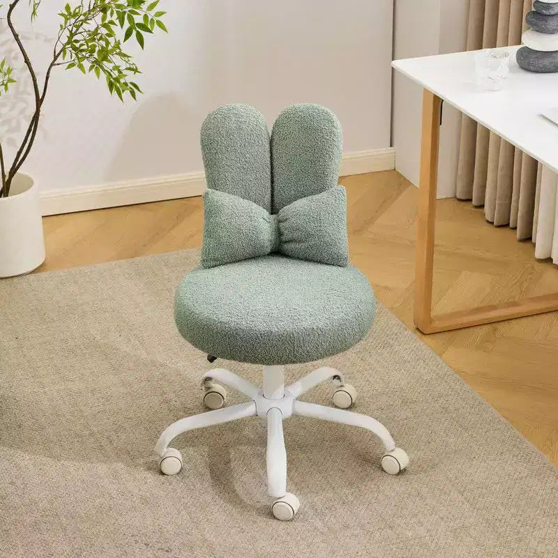 Karl Home | Fauteuil pivotant Bunny Ear Teddy en tissu avec accent réglable Chaise de bureau