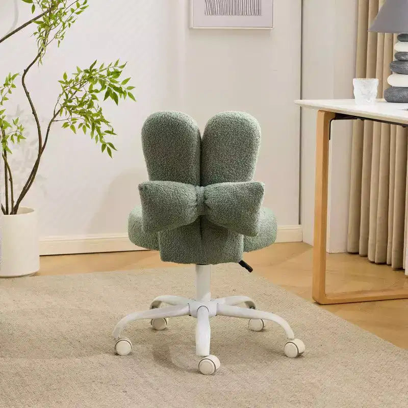 Karl Home | Fauteuil pivotant Bunny Ear Teddy en tissu avec accent réglable Chaise de bureau