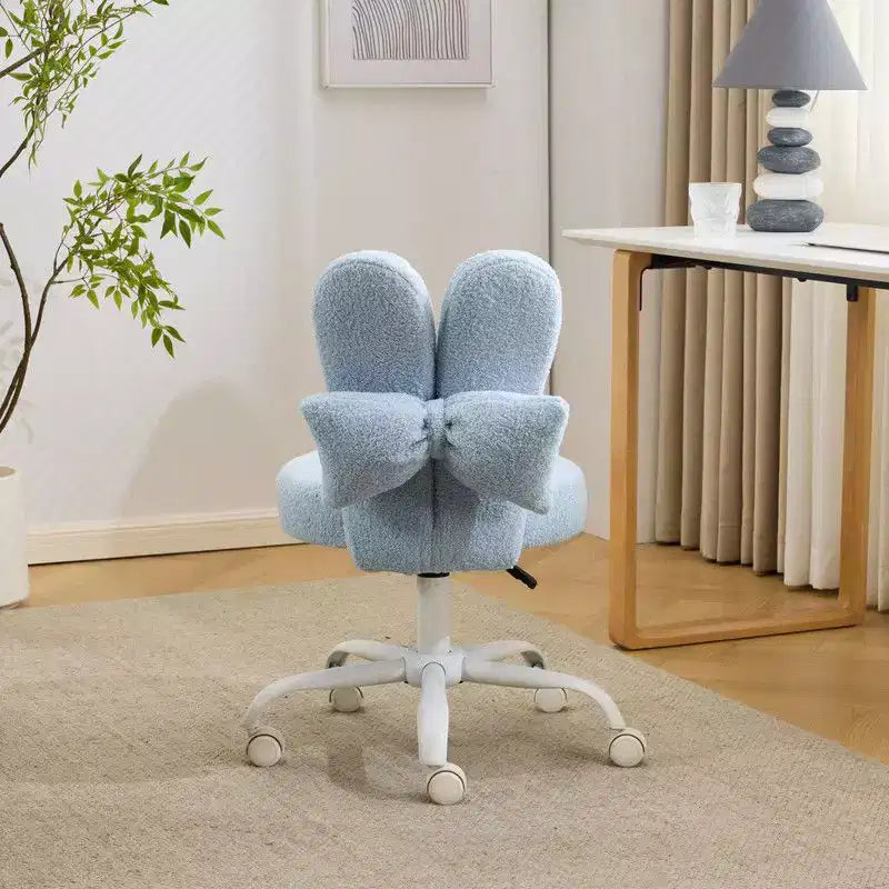 Karl Home | Fauteuil pivotant Bunny Ear Teddy en tissu avec accent réglable Chaise de bureau