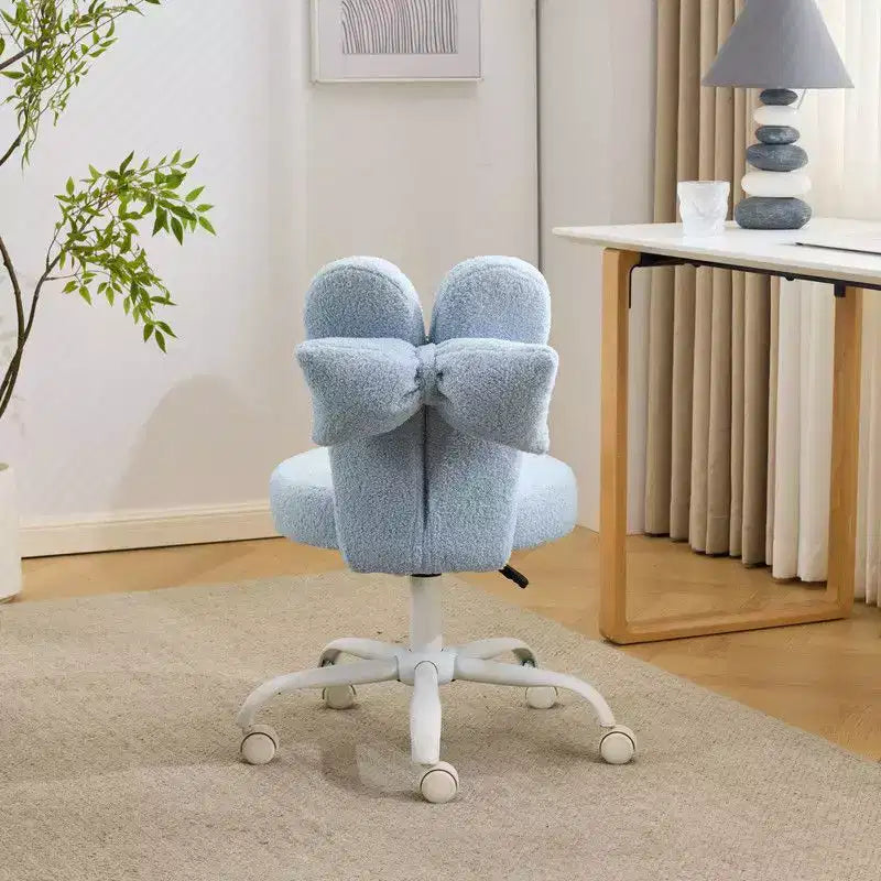 Karl Home | Fauteuil pivotant Bunny Ear Teddy en tissu avec accent réglable Chaise de bureau