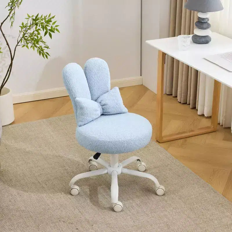 Karl Home | Fauteuil pivotant Bunny Ear Teddy en tissu avec accent réglable Chaise de bureau