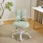 Karl Home | Fauteuil pivotant Bunny Ear Teddy en tissu avec accent réglable Chaise de bureau