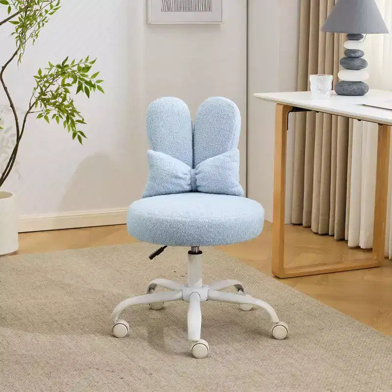Karl Home | Fauteuil pivotant Bunny Ear Teddy en tissu avec accent réglable Chaise de bureau