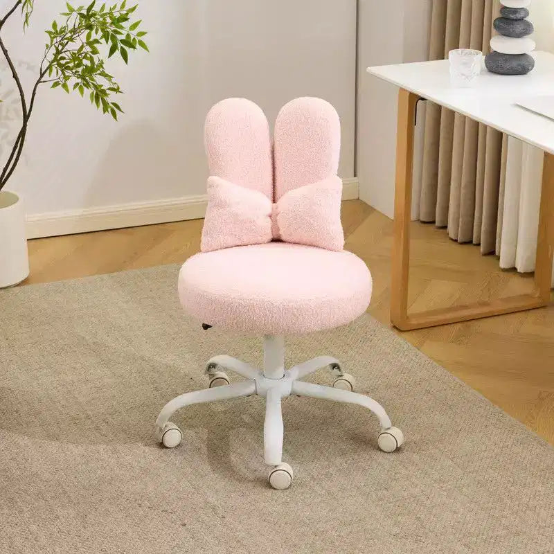 Karl Home | Fauteuil pivotant Bunny Ear Teddy en tissu avec accent réglable Chaise de bureau