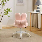 Karl Home | Fauteuil pivotant Bunny Ear Teddy en tissu avec accent réglable Chaise de bureau