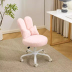 Karl Home | Fauteuil pivotant Bunny Ear Teddy en tissu avec accent réglable Chaise de bureau