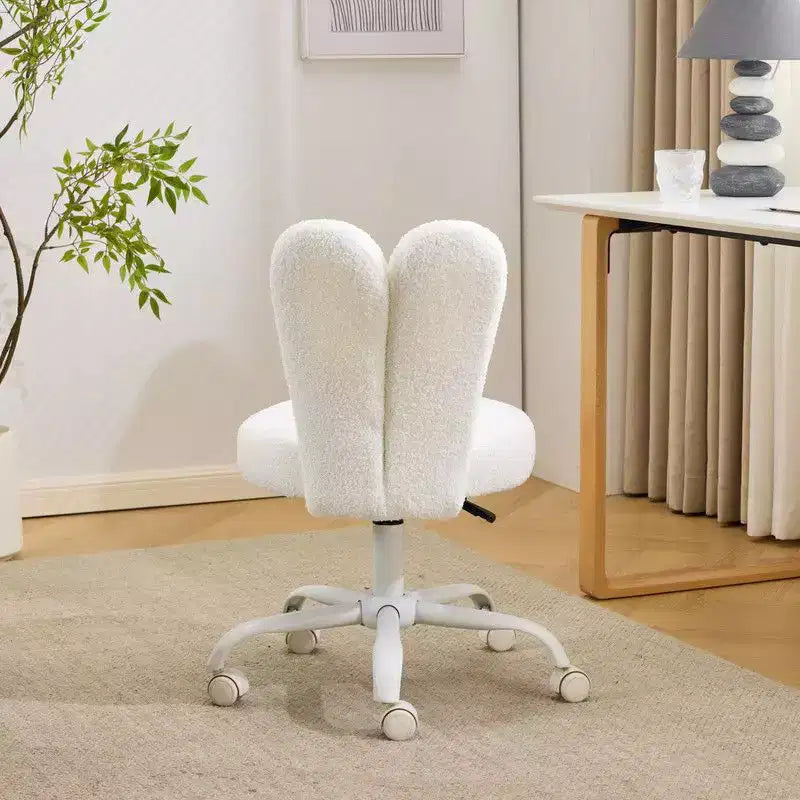 Karl Home | Fauteuil pivotant Bunny Ear Teddy en tissu avec accent réglable Chaise de bureau