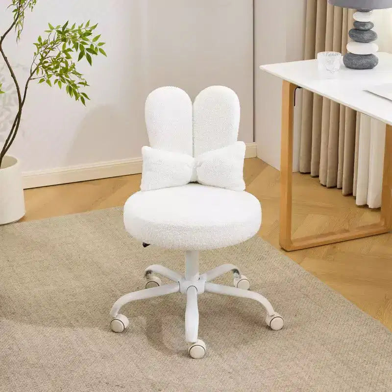 Karl Home | Fauteuil pivotant Bunny Ear Teddy en tissu avec accent réglable Chaise de bureau