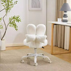 Karl Home | Fauteuil pivotant Bunny Ear Teddy en tissu avec accent réglable Chaise de bureau
