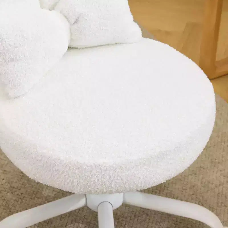 Karl Home | Fauteuil pivotant Bunny Ear Teddy en tissu avec accent réglable Chaise de bureau