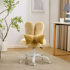 Karl Home | Fauteuil pivotant Bunny Ear Teddy en tissu avec accent réglable Chaise de bureau