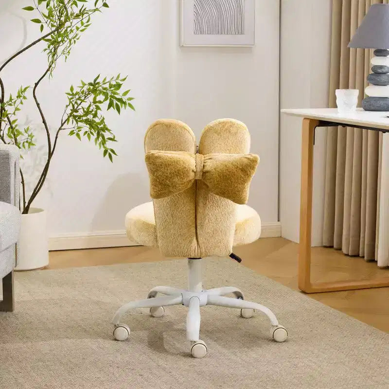 Karl Home | Fauteuil pivotant Bunny Ear Teddy en tissu avec accent réglable Chaise de bureau