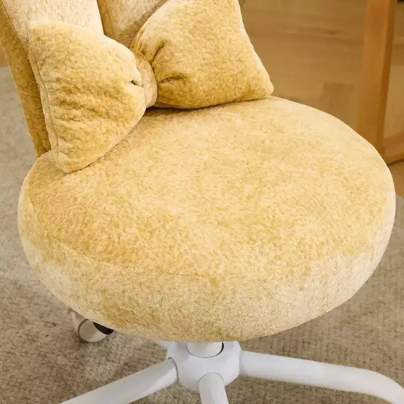 Karl Home | Fauteuil pivotant Bunny Ear Teddy en tissu avec accent réglable Chaise de bureau