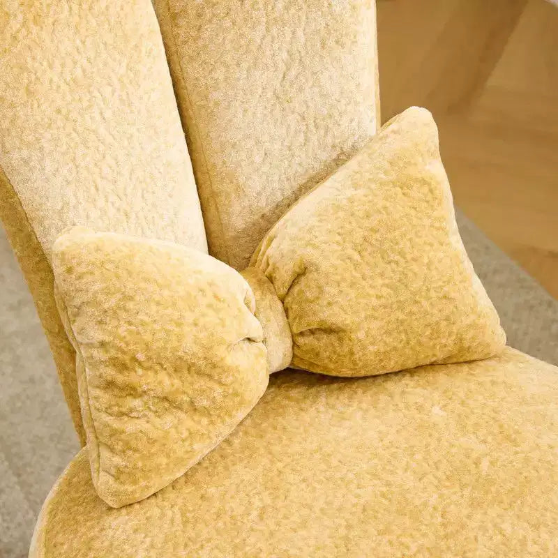 Karl Home | Fauteuil pivotant Bunny Ear Teddy en tissu avec accent réglable Chaise de bureau
