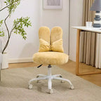 Karl Home | Fauteuil pivotant Bunny Ear Teddy en tissu avec accent réglable Chaise de bureau