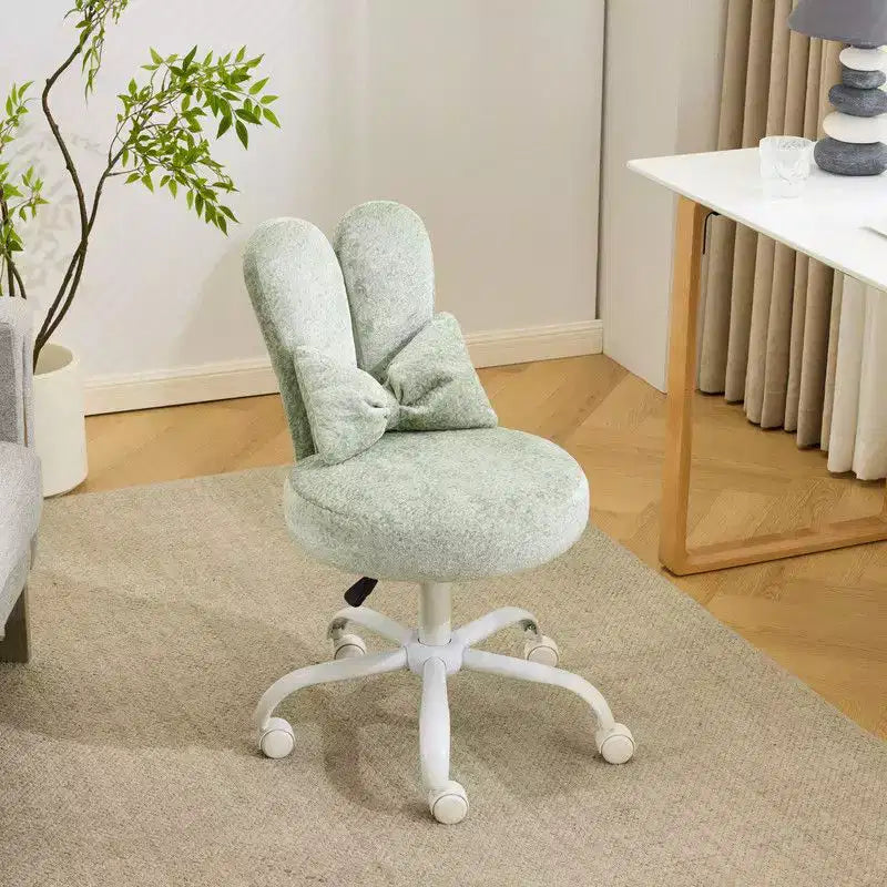 Karl Home | Fauteuil pivotant Bunny Ear Teddy en tissu avec accent réglable Chaise de bureau