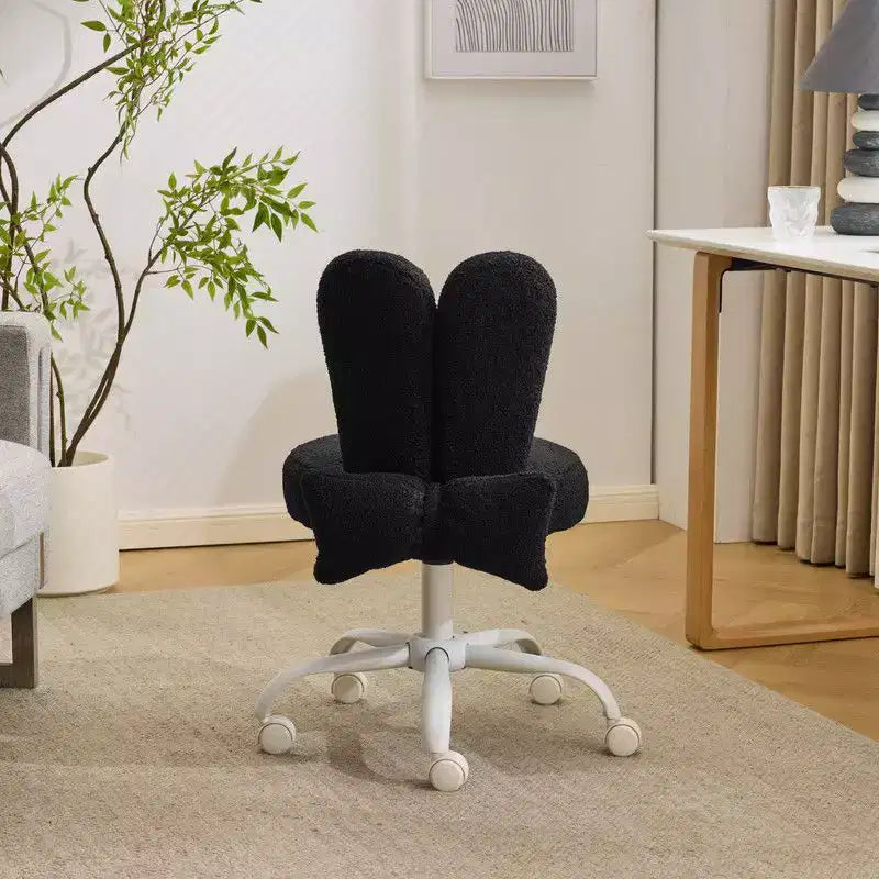 Karl Home | Fauteuil pivotant Bunny Ear Teddy en tissu avec accent réglable Chaise de bureau