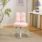 Karl Home | Adjustable Bow Teddy Fabric Bunny Ear Swivel Accent Chair Office Chair