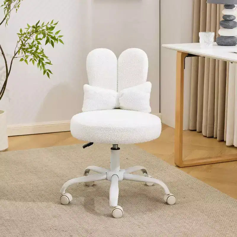 Karl Home | Fauteuil pivotant Bunny Ear Teddy en tissu avec accent réglable Chaise de bureau