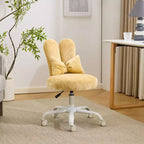 Karl Home | Fauteuil pivotant Bunny Ear Teddy en tissu avec accent réglable Chaise de bureau