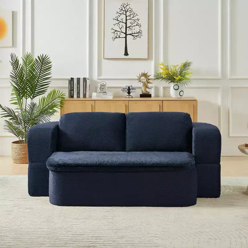 Canapé-lit convertible, futon pliable avec 2 coussins de dossier pour salon, aucun assemblage requis - ModernLuxe