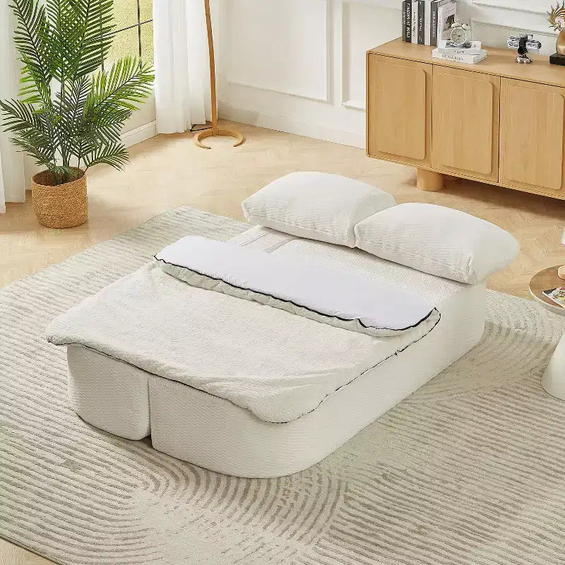 Canapé-lit convertible, futon pliable avec 2 coussins de dossier pour salon, aucun assemblage requis - ModernLuxe